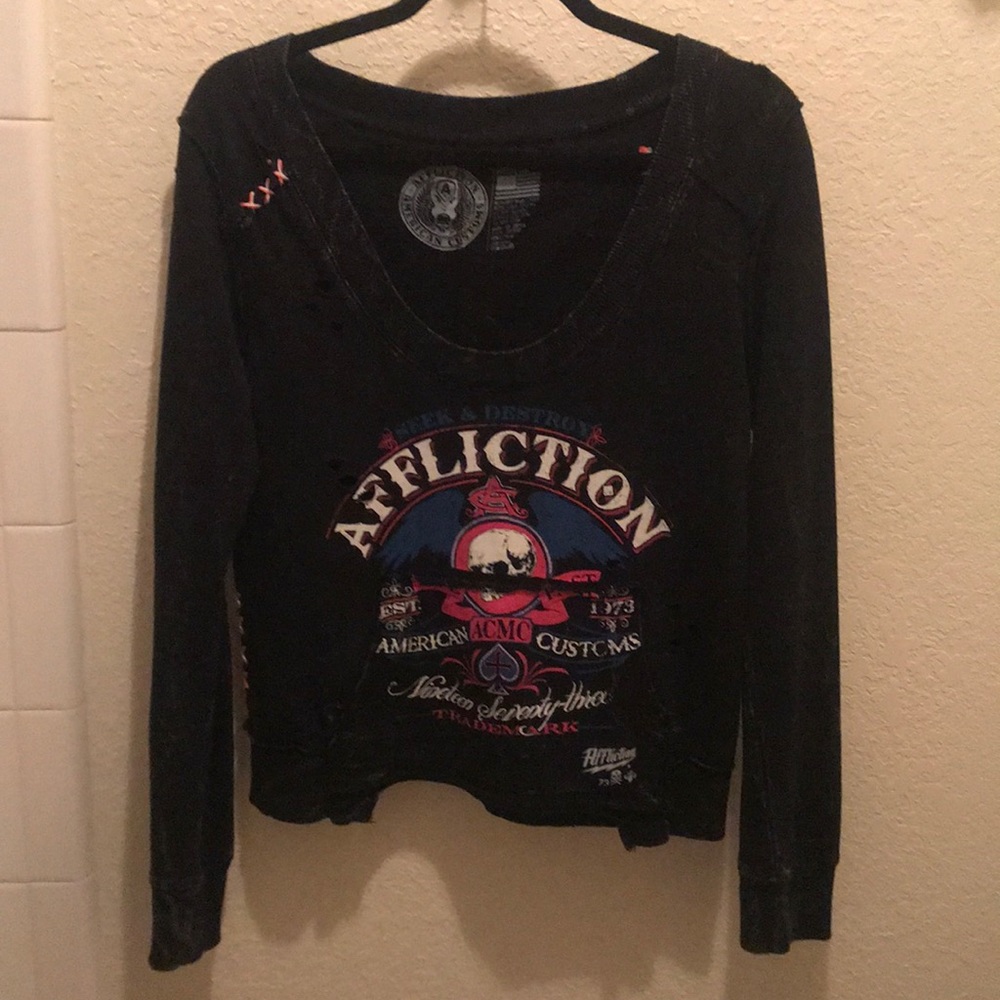 Distressed sweatshirt by affliction
